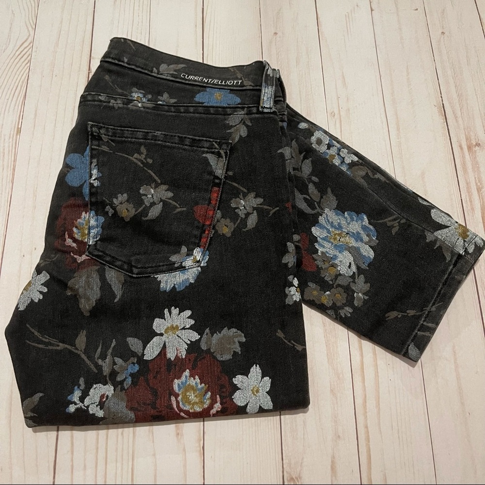CURRENT ELLIOT The Stiletto Skinny Jeans in Wild Flower Size 26